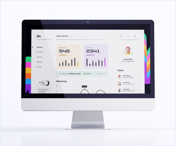Monitor screen with some apps on it